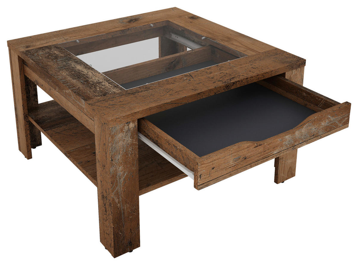 Couchtisch RALPH Eiche Old Wood Nachbildung B/H/T: ca. 67x43x67 cm RALPH - Eiche (67,00/43,00/67,00cm) - byLIVING