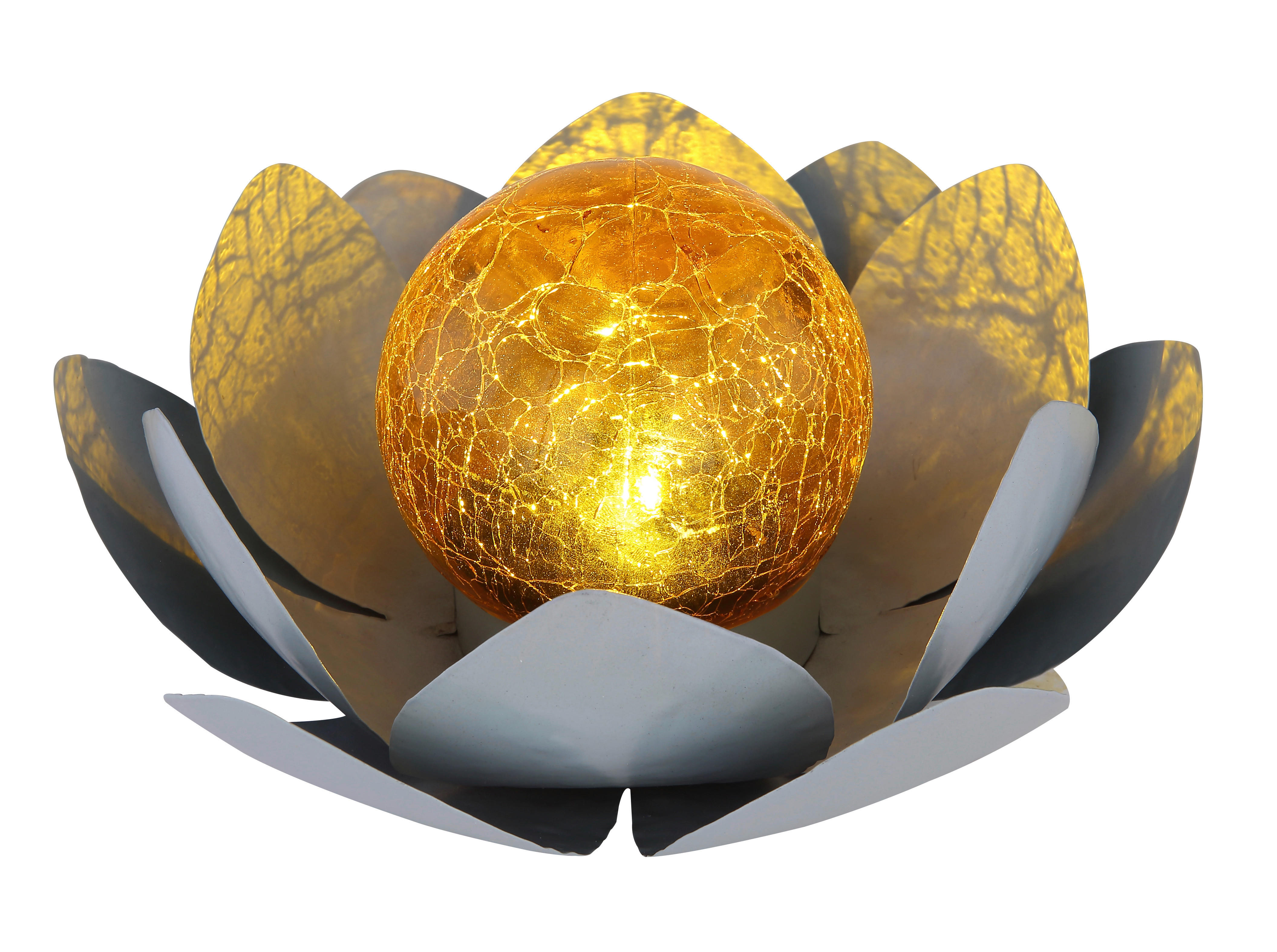 Solarleuchte orange grau B/H: ca. 25x9 cm LED-Solarleuchte_Majira - orange/grau (25,00/9,00cm) - GLOBO