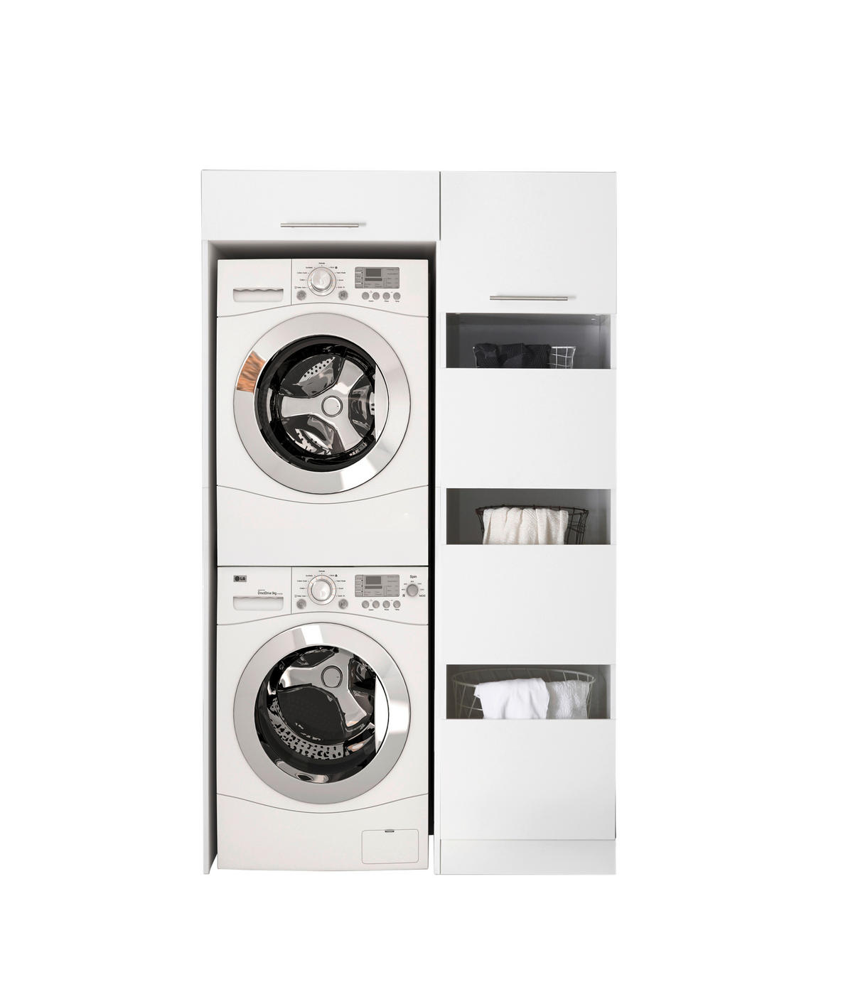 Respekta Hauswirtschaftsraum-Set Clara weiß matt B/H/T: ca. 117,4x200x67,6 cm Clara - weiß (117,40/200,00/67,60cm) - Respekta