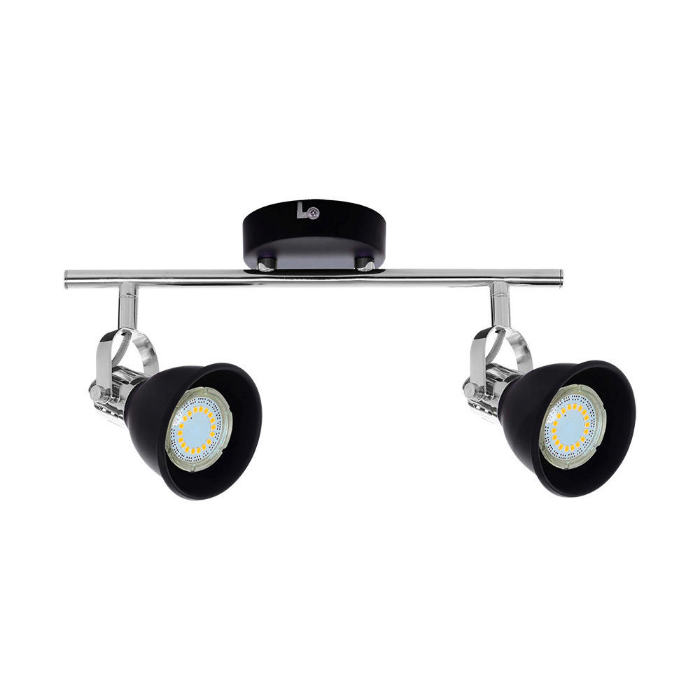SPOT Light Spotbalken 2766214 schwarz Chrom Metall B/H/T: ca. 40x19x17 cm GU10 2 Brennstellen Anita - schwarz/Chrom (40,00/19,00/17,00cm) - SPOT Light