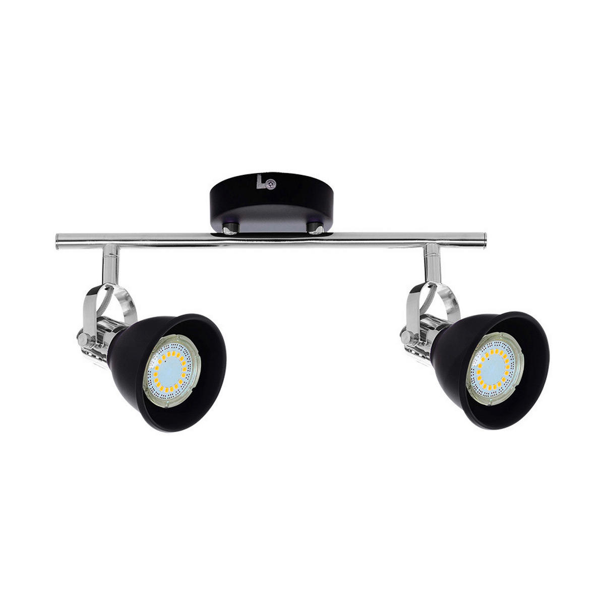 SPOT Light Spotbalken 2766214 schwarz Chrom Metall B/H/T: ca. 40x19x17 cm GU10 2 Brennstellen Anita - schwarz/Chrom (40,00/19,00/17,00cm) - SPOT Light