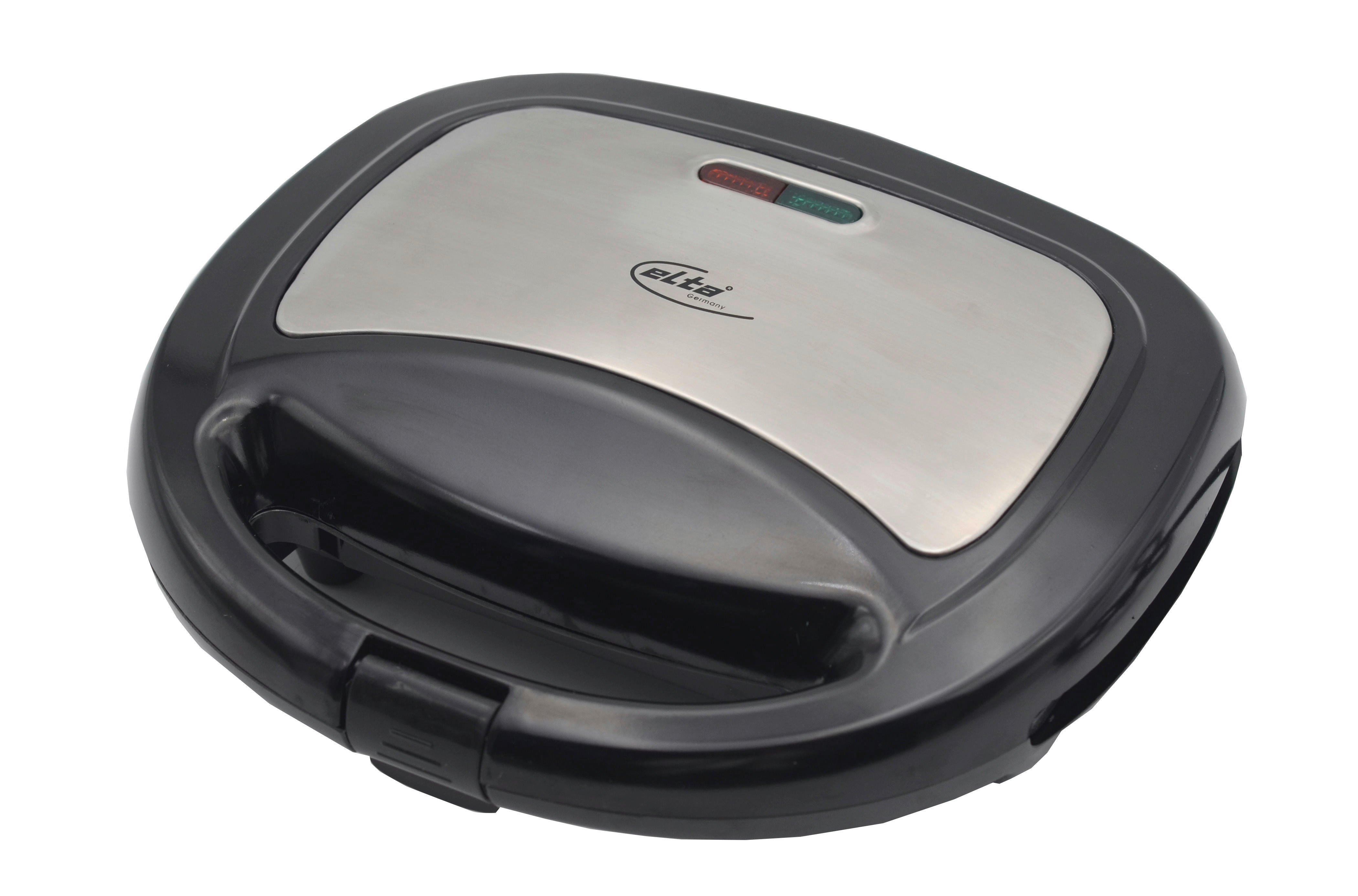 Elta Sandwichtoaster ST-102 Edelstahl schwarz Edelstahl Kunststoff B/H/T: ca. 24x7x21 cm Sandwichtoaster_Elta ST-102 - schwarz/Edelstahl (24,00/7,00/21,00cm) - Elta