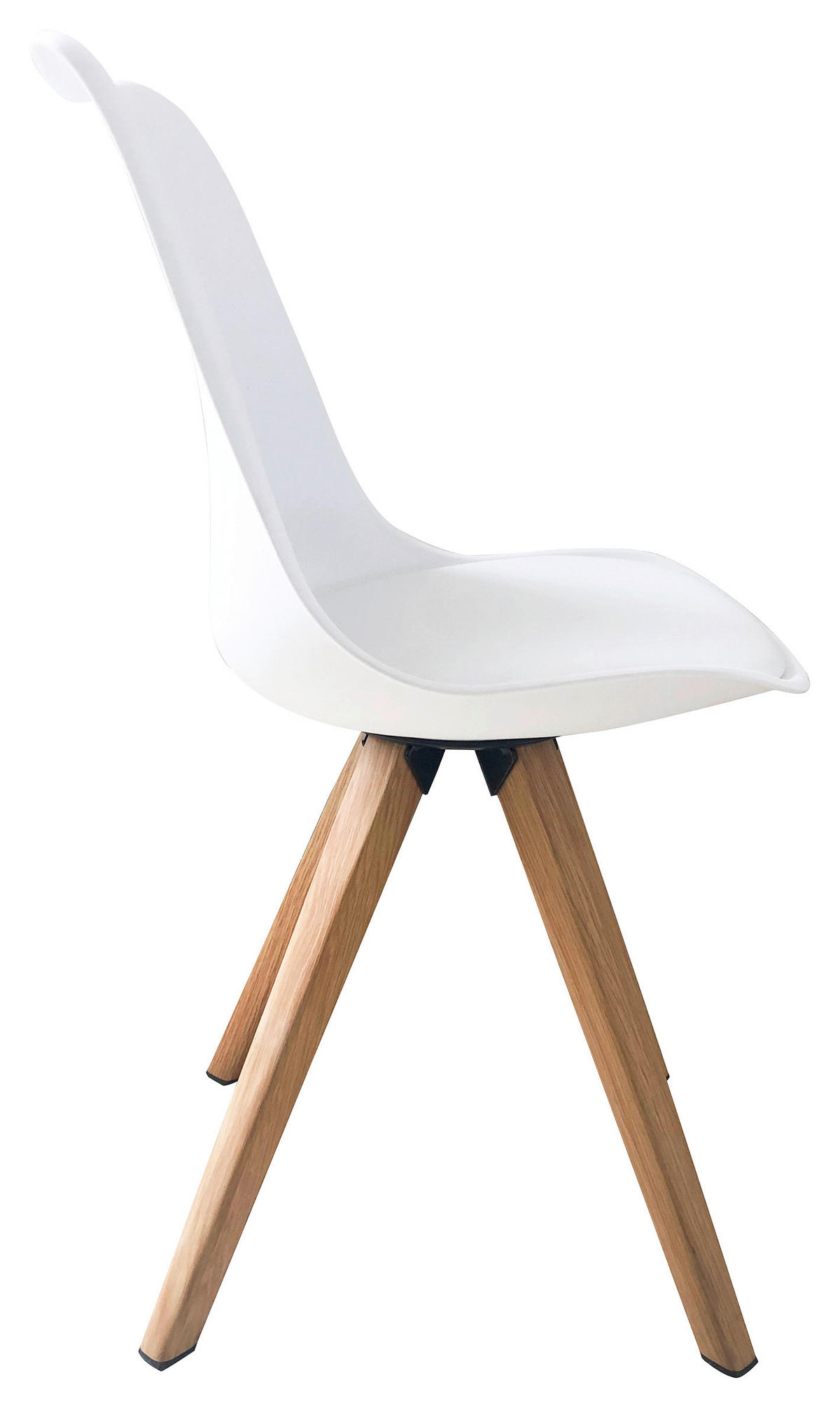 Stuhl KIRA  2er-Set weiß weiß Eiche Kunststoff Kunstleder Metall B/H/T: ca. 48x86x55,5 cm KIRA  2er-Set - Eiche/weiß (48,00/86,00/55,50cm) - byLIVING