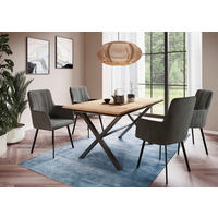 Essgruppe Karina Eiche anthrazit Microfaser B/H/T: ca. 200x76x90 cm Karina - Eiche/anthrazit (200,00/76,00/90,00cm) - Hela