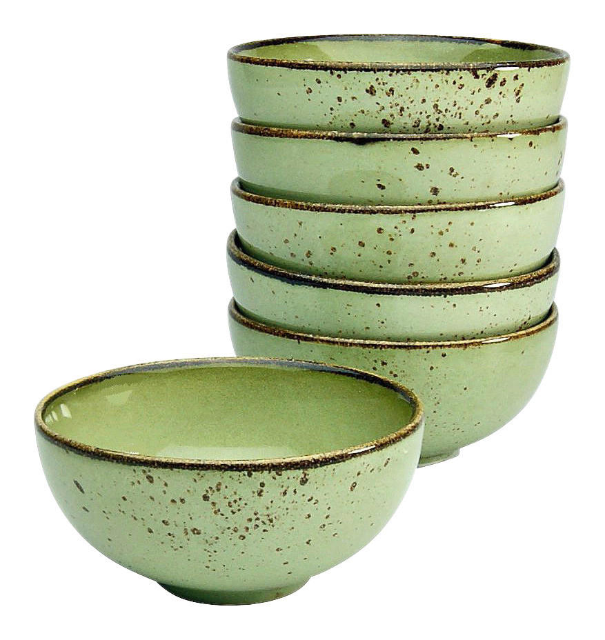 CreaTable Schalen-Set NATURE COLLECTION grün Steinzeug D: ca. 11,5 cm NATURE COLLECTION - grün (11,50cm) - CreaTable