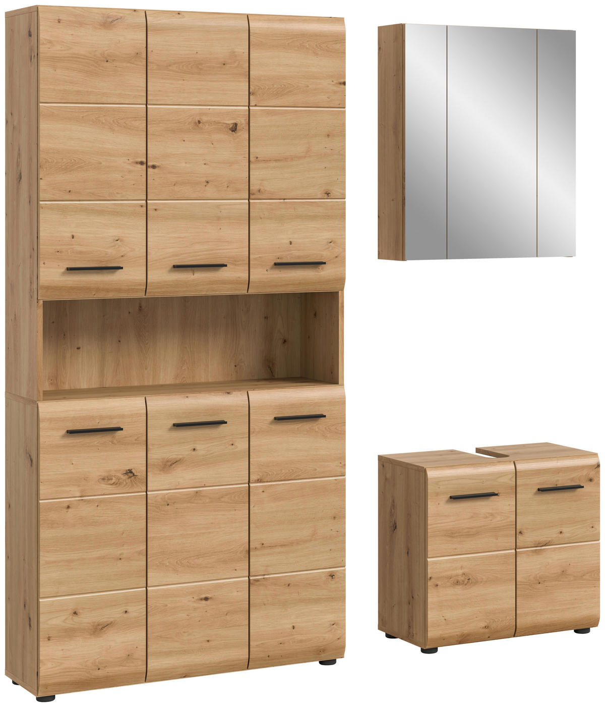 Badezimmer-Set Ice Artisan Oak Nachbildung B/H/T: ca. 165x185x46 cm Ice - (165,00/185,00/46,00cm) - xonox.home