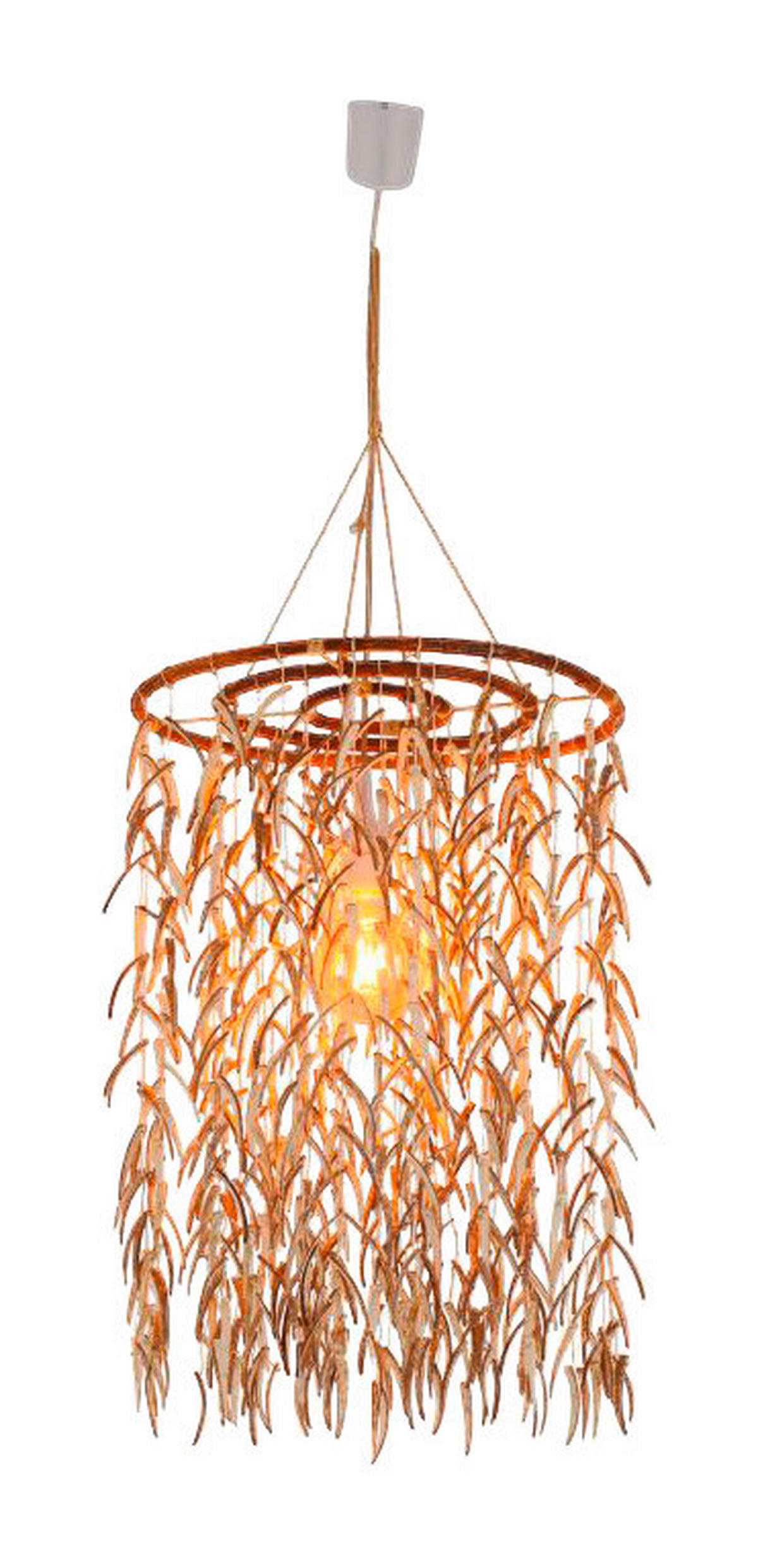 Näve Leuchten Pendelleuchte NV6122911 beige Rattan B/H/L: ca. 40x55x120 cm E27 14 Brennstellen Kokos - beige (120,00/40,00/55,00cm) - Näve Leuchten