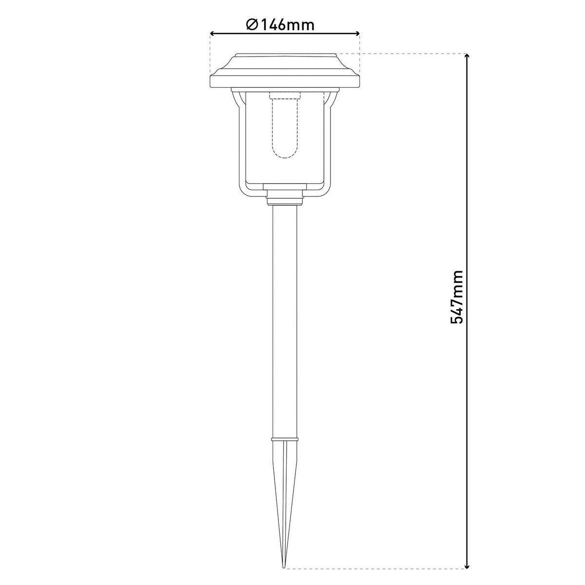 Außenleuchte schwarz Glas Metall B/H/T/D: ca. 14,6x54,7x14,6x14,6 cm SIMON - schwarz (14,60/54,70/14,60cm) - Näve Leuchten
