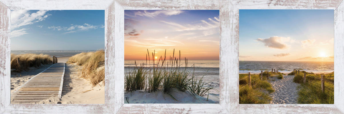 Bönninghoff Gerahmtes Bild Strand B/L: ca. 23x23 cm Bilderset_Cheb_3tlg. - (23,00/23,00cm) - Bönninghoff