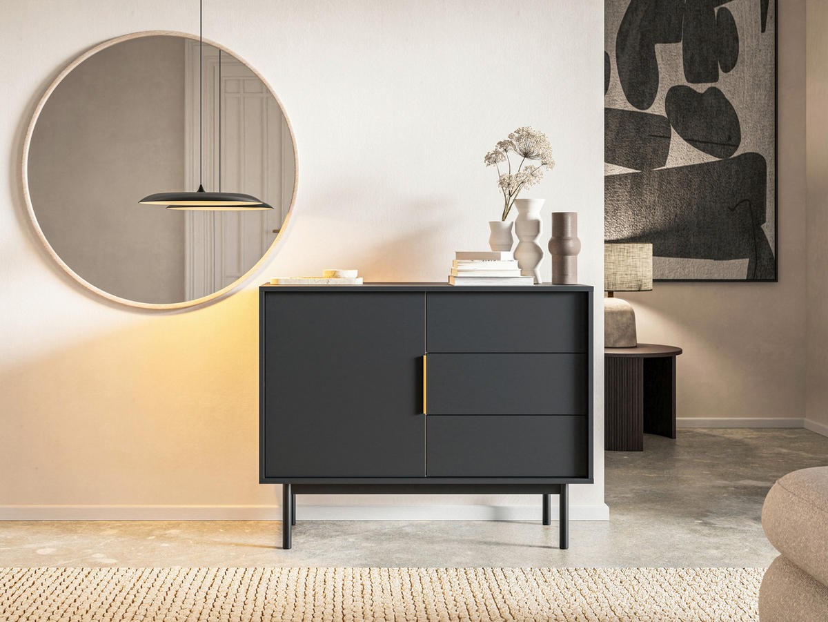Kommode VIVA schwarz B/H/T: ca. 104x82x39 cm VIVA - schwarz (104,00/82,00/39,00cm) - WIPMEB
