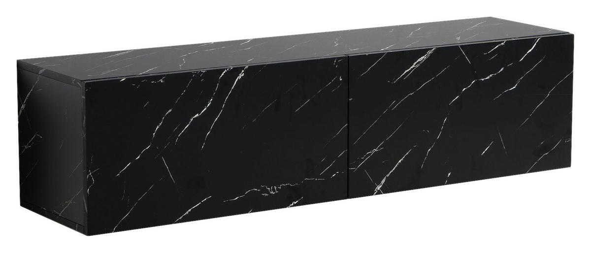 Lowboard schwarz Marmor Optik B/H/T: ca. 120x30x30 cm TV & Lowboard - schwarz (120,00/30,00/30,00cm) - Wohnling