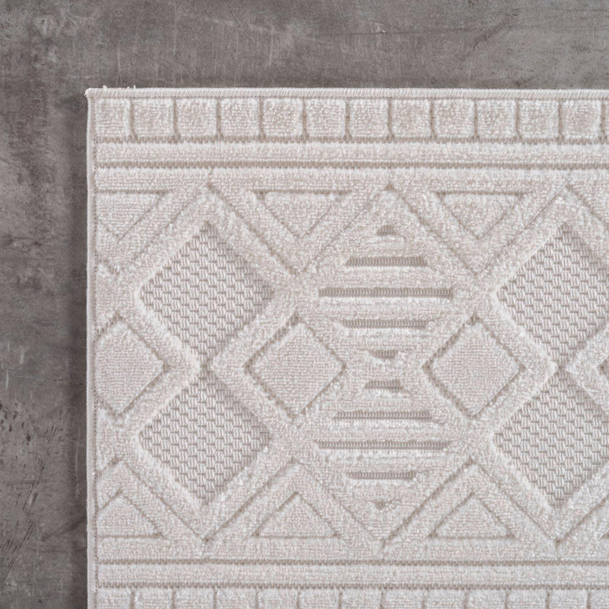 Ayyildiz Kurzflorteppich DOHA creme B/L: ca. 80x150 cm DOHA - creme (80,00/150,00cm) - Ayyildiz