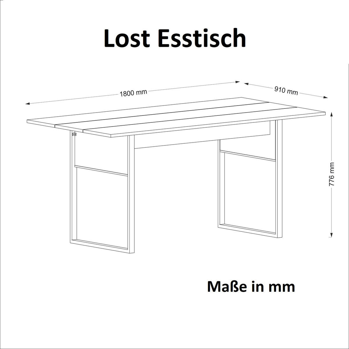 Esstisch Lost walnuss Nachbildung B/H/T: ca. 180x78x97 cm Lost - walnuss (180,00/78,00/97,00cm) - moebel17