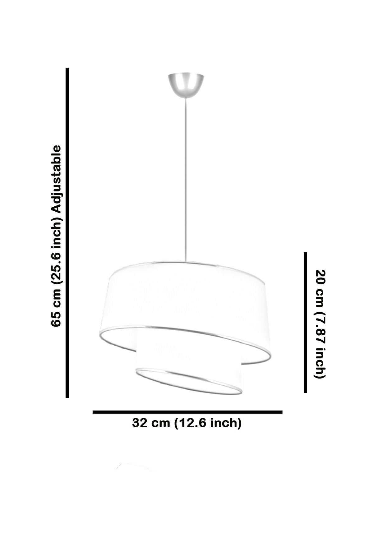 Thumbnail - Opviq Pendelleuchte beige Metall Stoff B/H/L: ca. 32x65x32 cm E27 1 Brennstellen