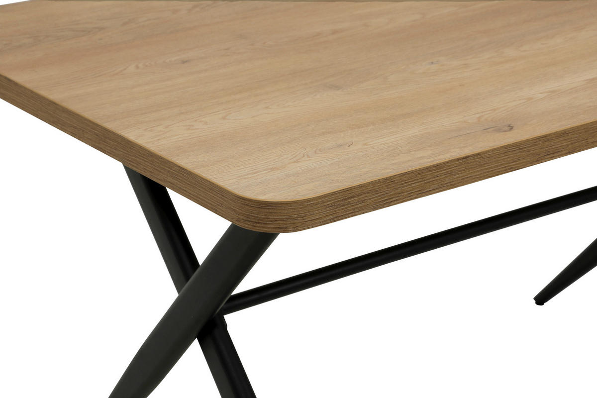 Esstisch Menorca Artisan Oak Nachbildung B/H/T: ca. 140x76x90 cm Menorca - schwarz (140,00/76,00/90,00cm)