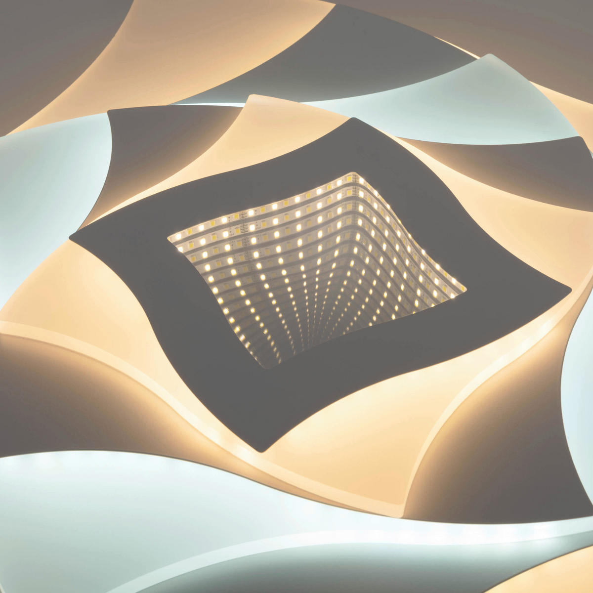 Näve Leuchten Deckenleuchte 1408477 Metall Kunststoff B/H/T: ca. 48x6x48 cm null 5 Brennstellen Liora - (48,00/6,00/48,00cm) - Näve Leuchten