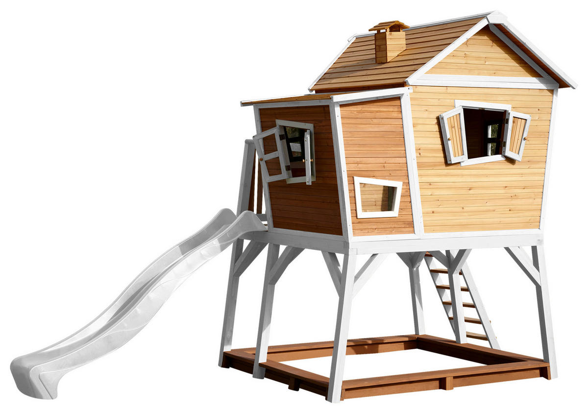 AXI Spielhaus Max braun B/H/L: ca. 432x288x193 cm Max - braun/weiß (193,00/432,00/288,00cm) - AXI