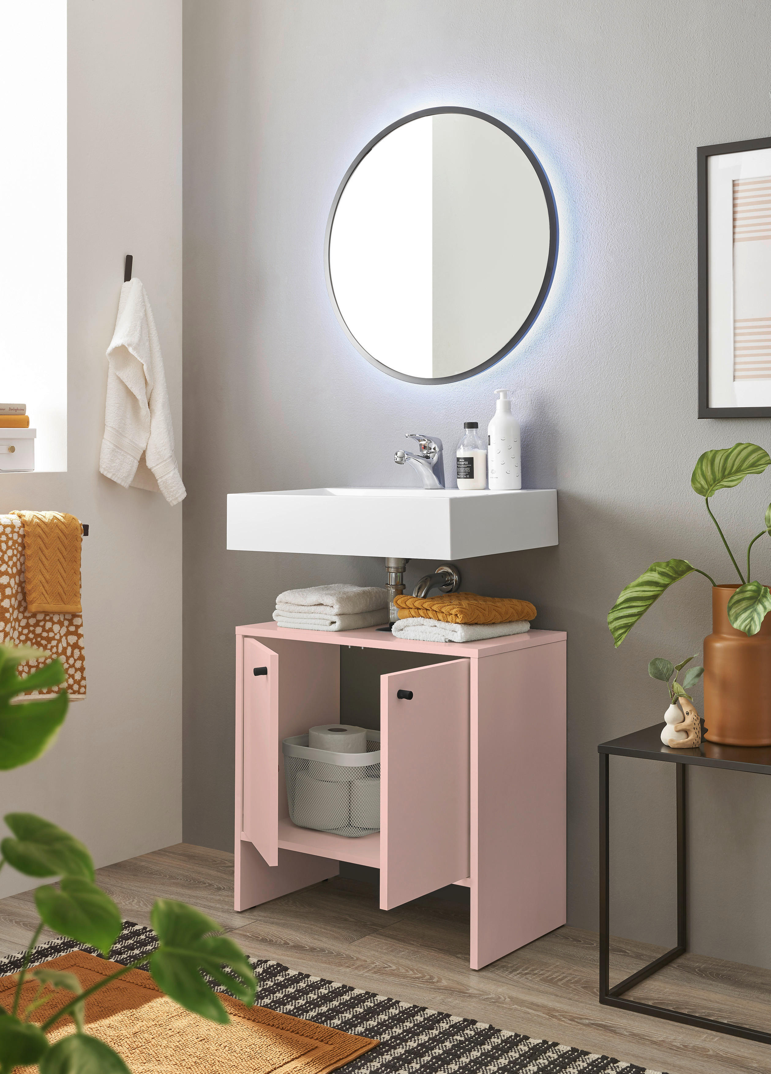 Waschbeckenunterschrank Kairo rosa B/H/T: ca. 60x60x35 cm Kairo - rosa (60,00/60,00/35,00cm)