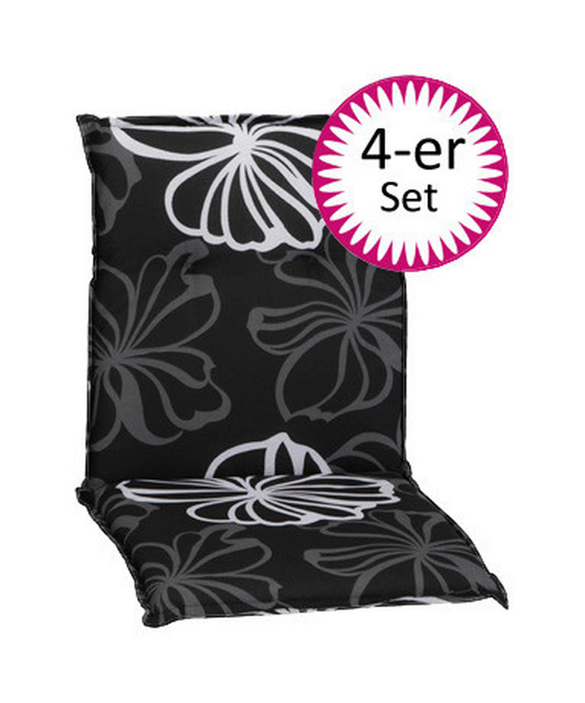Beo Saumauflage für Niedriglehner schwarz Polyester-Mischgewebe B/H/L: ca. 50x6x101 cm Saumauflage_für_Niedriglehner_4er - weiß/schwarz (101,00/50,00/6,00cm) - Beo