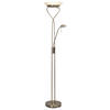 Brilliant Stehleuchte G93036/31 altmessing weiß Metall Glas H: ca. 180 cm Ollie - weiß/altmessing (180,00cm) - Brilliant