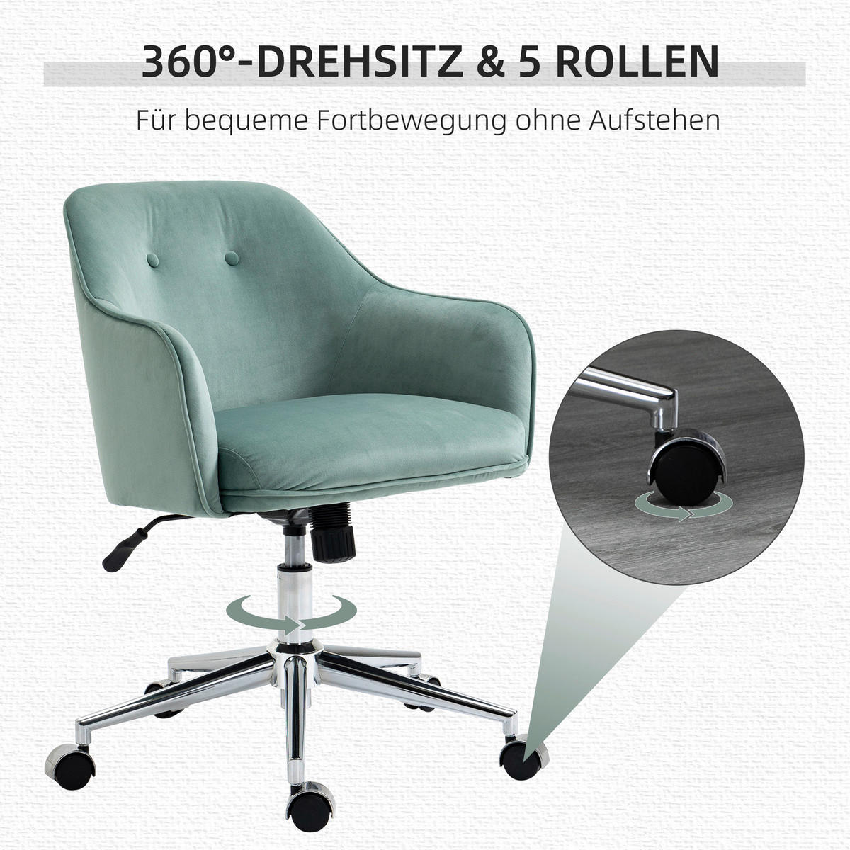 Drehstuhl 921-459GN grün 921-459GN - grün (61,00/80,50/59,00cm) - Vinsetto