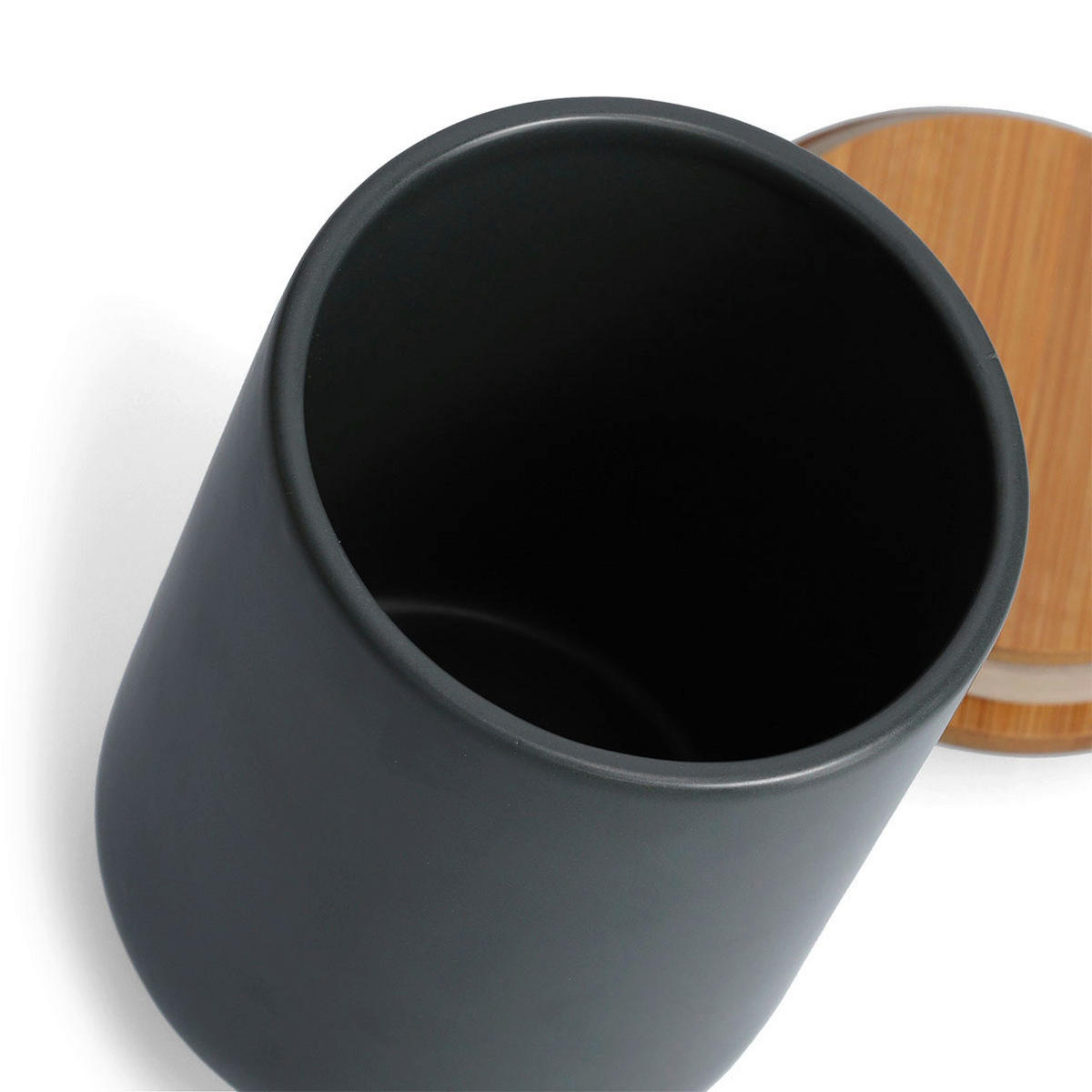 Zeller Vorratsdose schwarz Bambus B/H/L: ca. 12x16x12 cm Vorratsdose - natur/schwarz (12,00/12,00/16,00cm) - Zeller