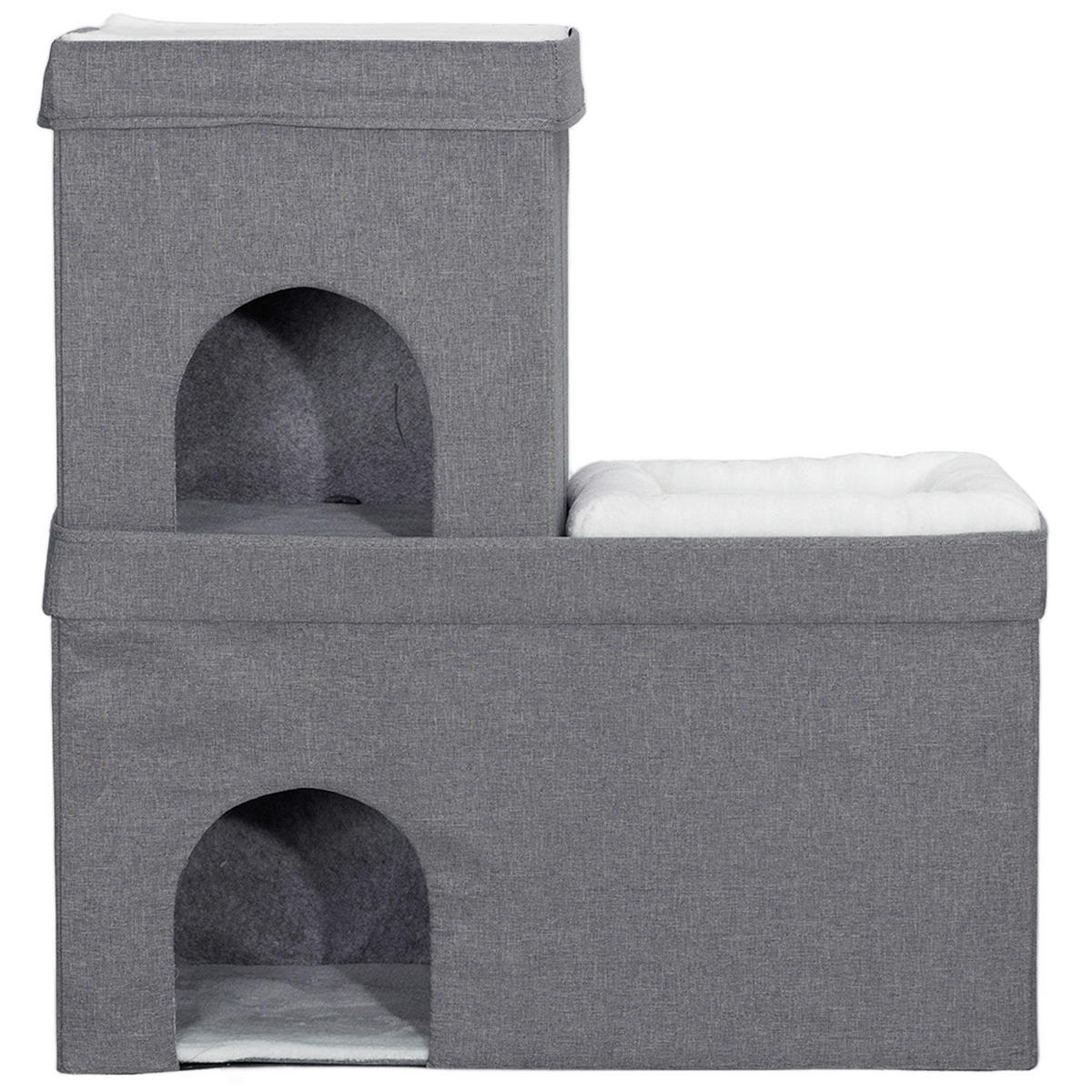 PawHut Katzenhöhle grau Polyester B/H/L: ca. 37,5x78,5x74 cm Katzenhöhle - grau (74,00/37,50/78,50cm) - PawHut