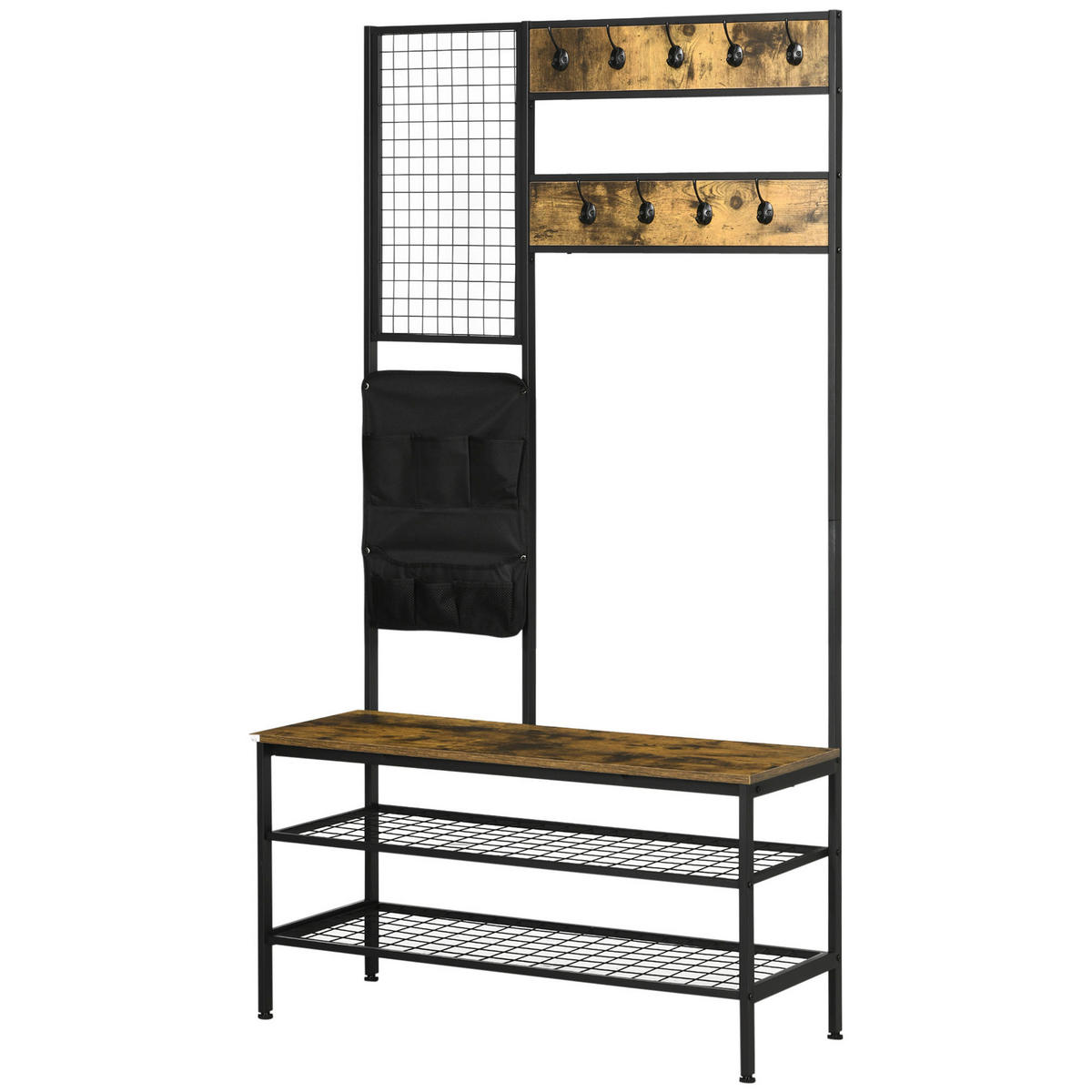 HOMCOM Garderobe braun Spanplatte B/H/L: ca. 40x100x185 cm Garderobenmodul - braun (185,00/40,00/100,00cm) - HOMCOM