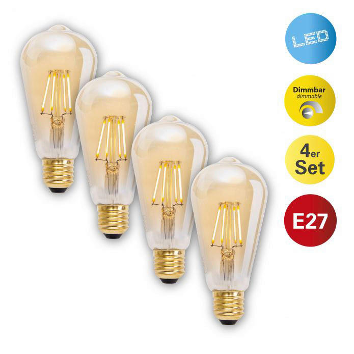 Näve Leuchten LED-Normallampe NV4106804 4er Pack E27 LED-Normallampe 4er-Set - (6,40/14,60cm) - Näve Leuchten