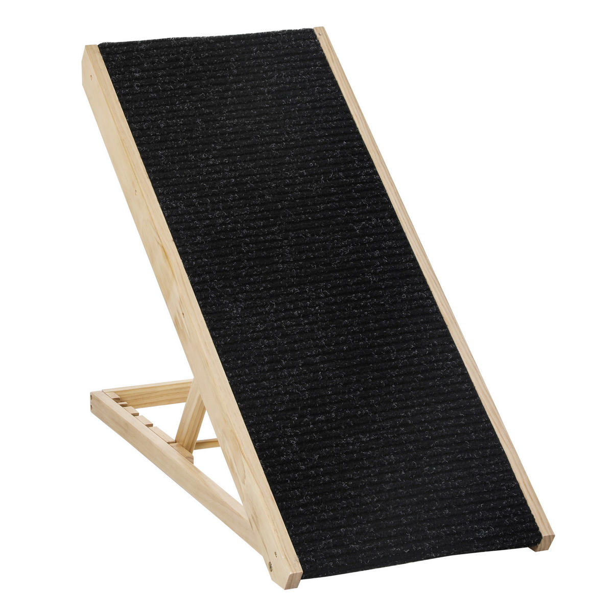 PawHut Haustierrampe, verstellbar natur Edelstahl B/H/L: ca. 40x90x61 cm Haustierrampe - natur/schwarz (61,00/40,00/90,00cm) - PawHut