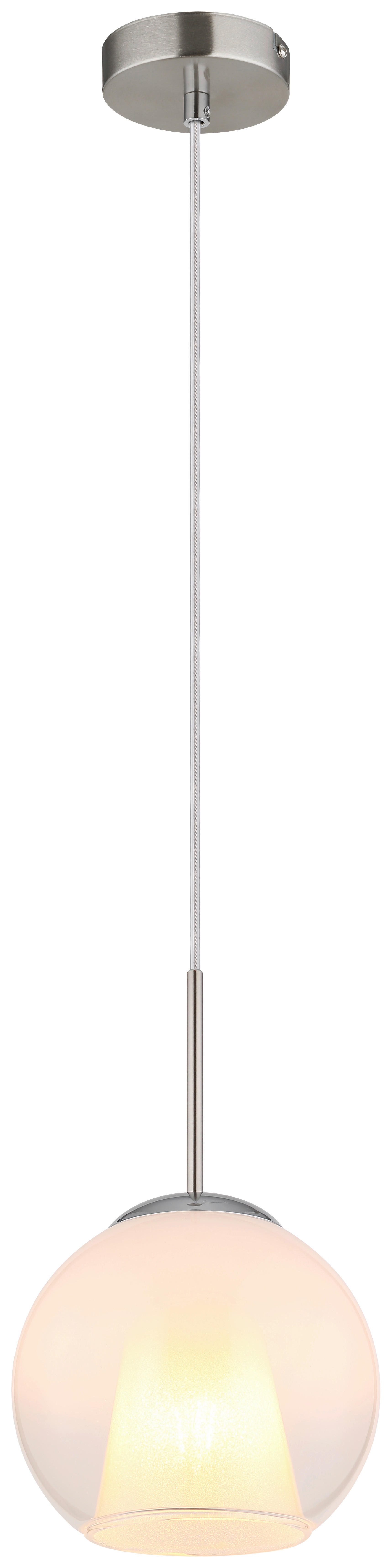 GLOBO Deckenleuchte BARRY 15749NH nickel Opal Metall H/D: ca. 120x20 cm E27 1 Brennstellen BARRY - nickel/Opal (20,00/120,00cm) - GLOBO