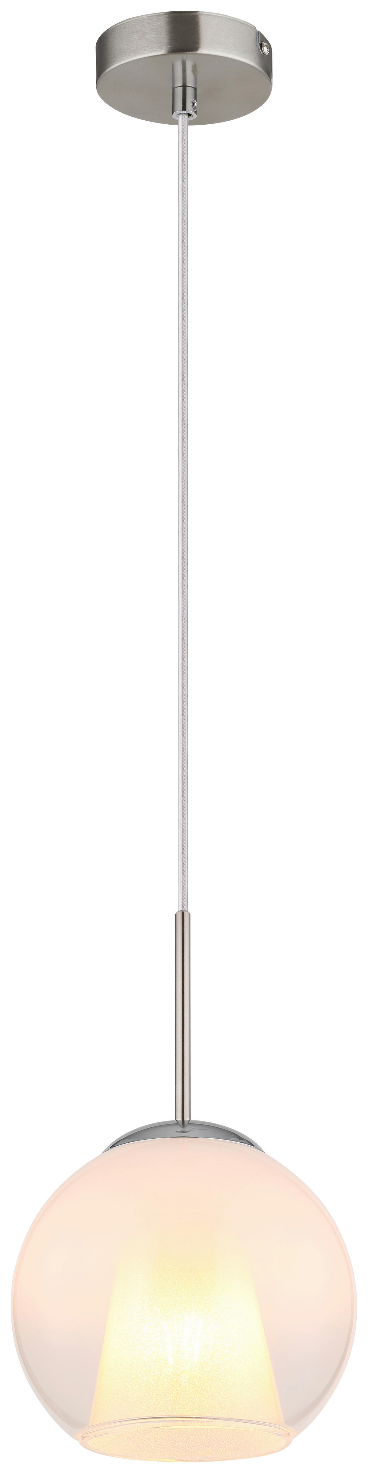 GLOBO Deckenleuchte BARRY 15749NH nickel Opal Metall H/D: ca. 120x20 cm E27 1 Brennstellen BARRY - nickel/Opal (20,00/120,00cm) - GLOBO