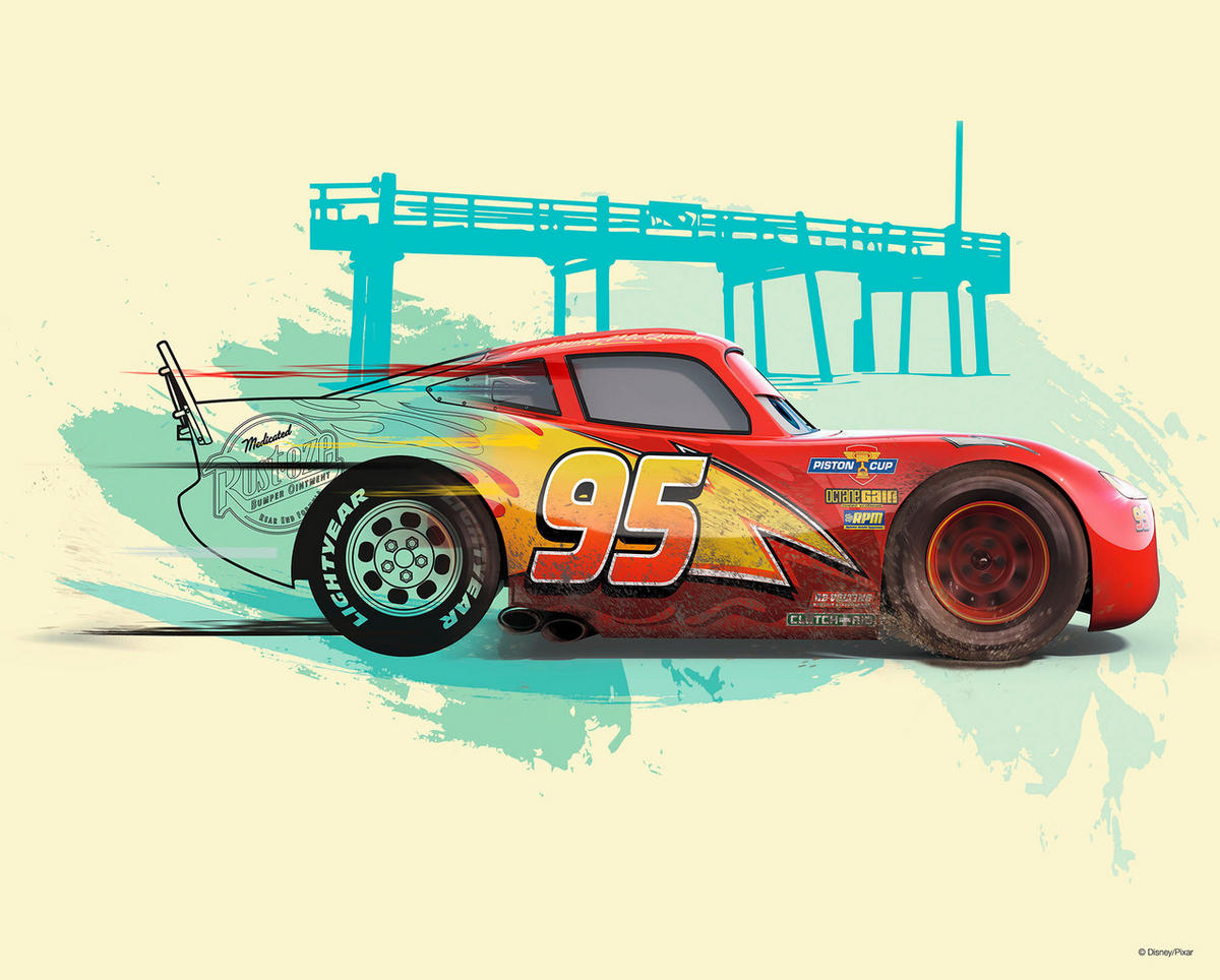 Komar Poster Cars Lightning McQueen Disney B/L: ca. 50x40 cm Cars Lightning McQueen - (50,00/40,00cm) - Komar