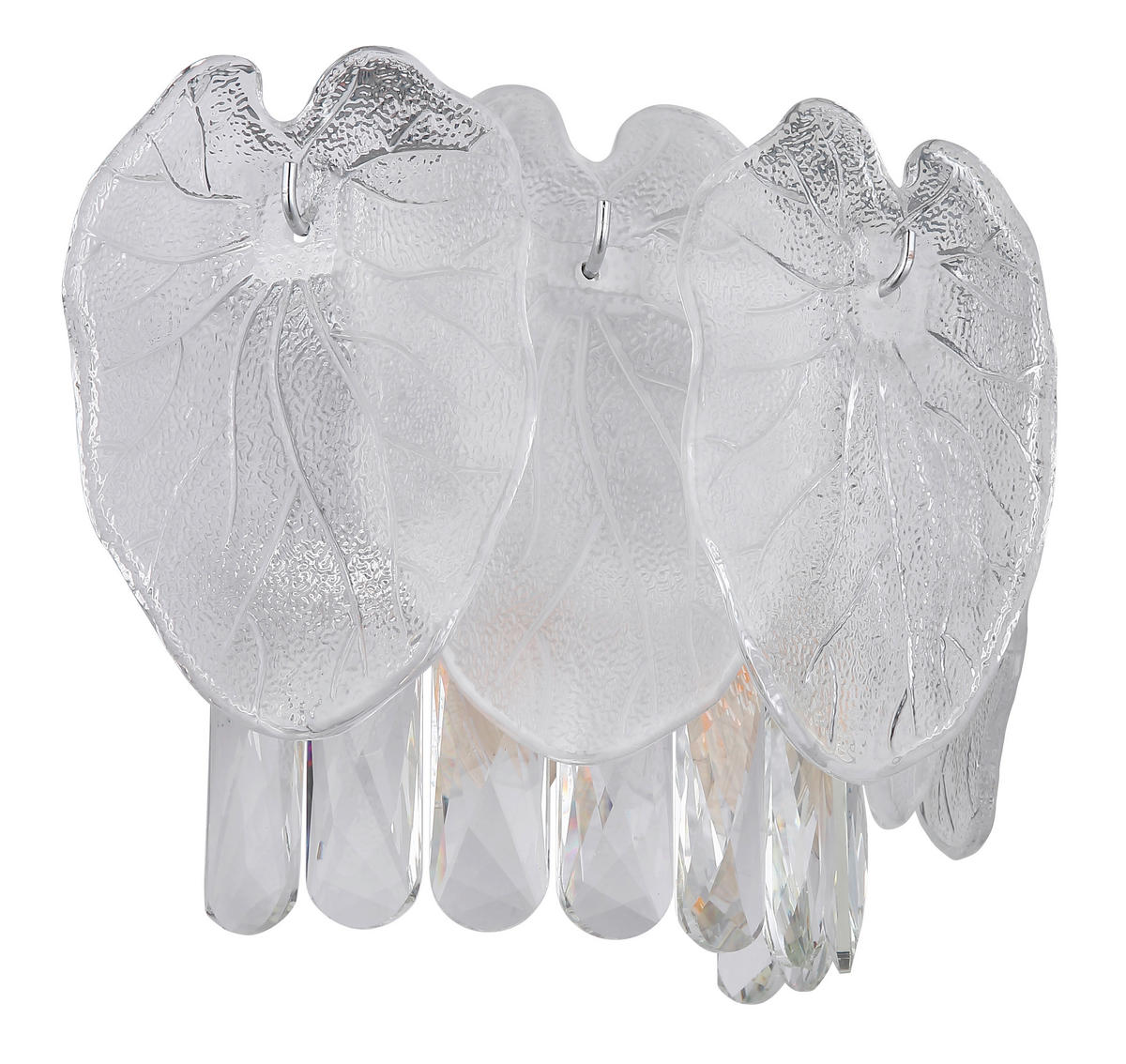 GLOBO Wandleuchte klar Chrom Metall Glas B/H/T: ca. 31,5x20,8x15,5 cm E14 2 Brennstellen BENJAMIN - klar/Chrom (31,50/20,80/15,50cm) - GLOBO