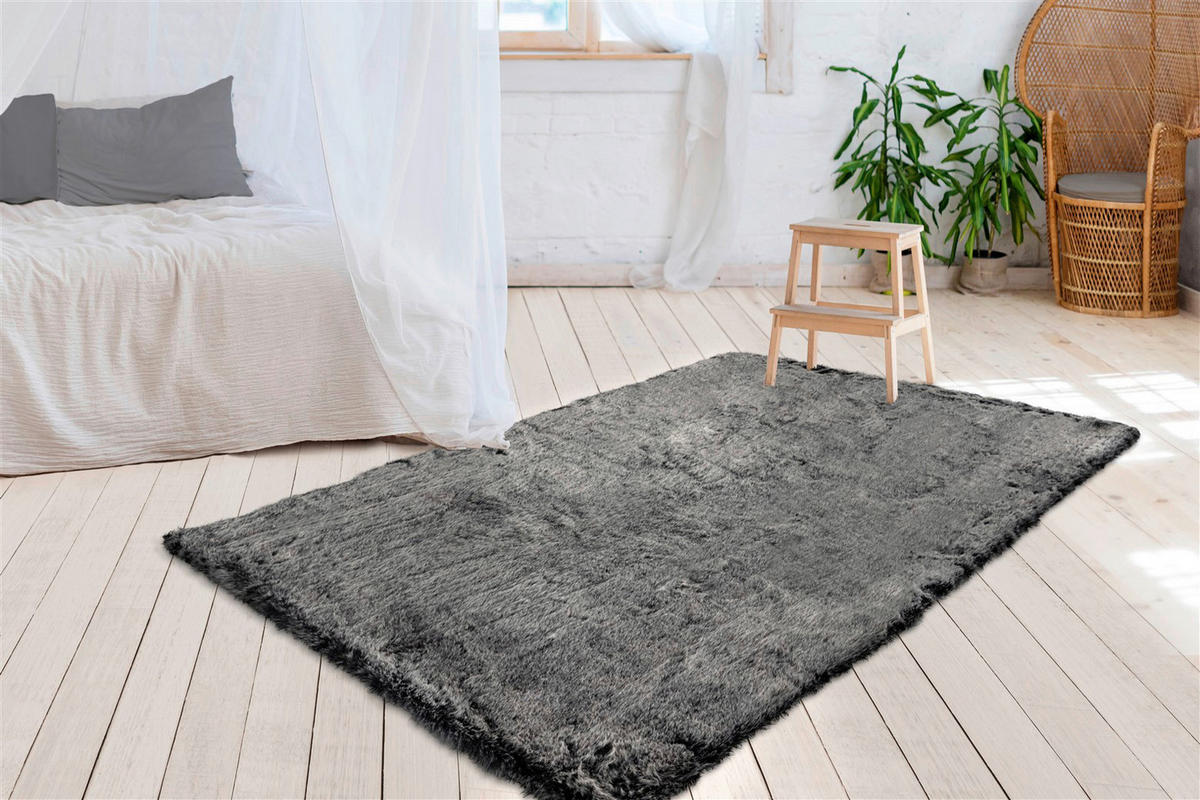 me gusta Hochflorteppich Tender 125 anthrazit B/H/L: ca. 80x5,2x150 cm Tender 125 - anthrazit (150,00/80,00/5,20cm) - me gusta