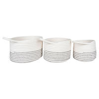 Aufbewahrungskorb 3er Set Algar weiß Baumwolle Algar - weiß/grau