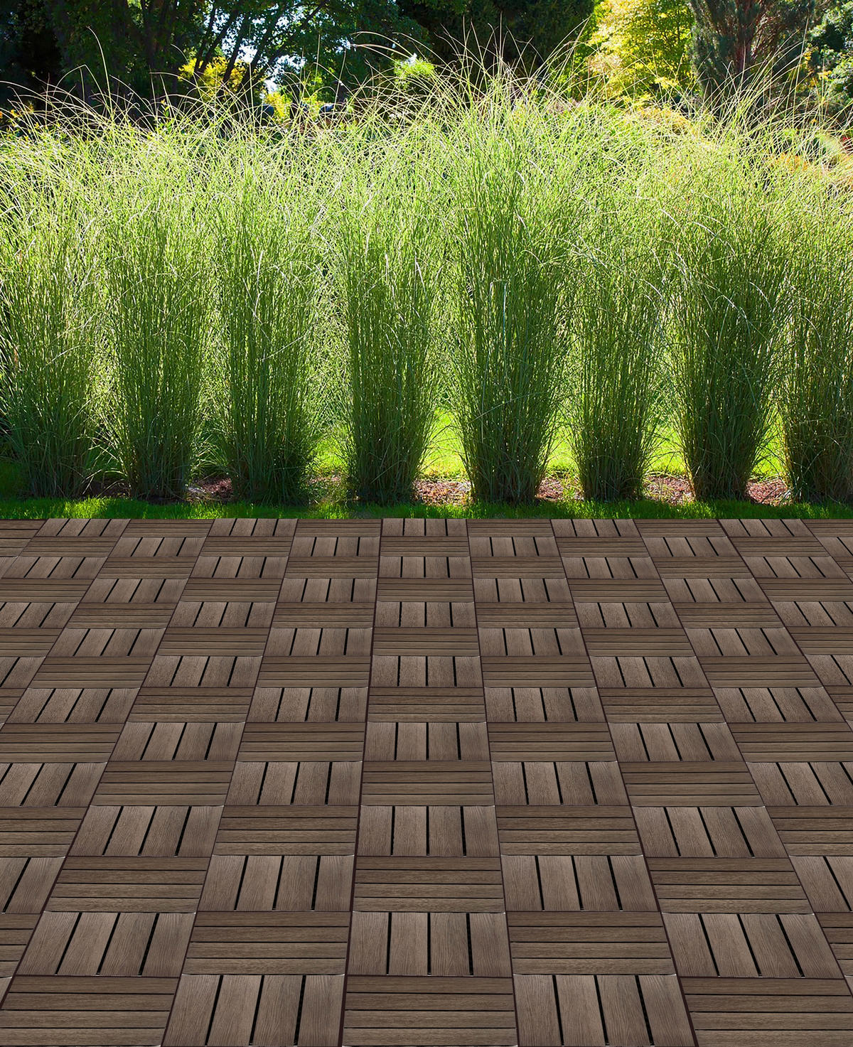 POCOline Terrassenfliese WPC, 6 Stück im Paket natur B/L: ca. 30x30 cm WPC, 6 Stück im Paket - natur (30,00/30,00cm) - POCOline