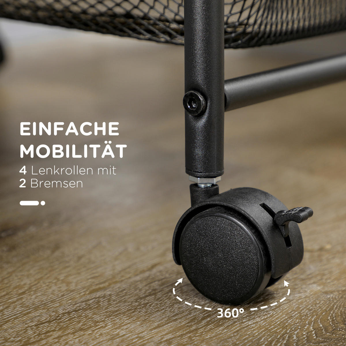 HOMCOM Rollwagen schwarz Spanplatte B/H/L: ca. 31x41,5x66 cm Rollwagen - schwarz (66,00/31,00/41,50cm) - HOMCOM