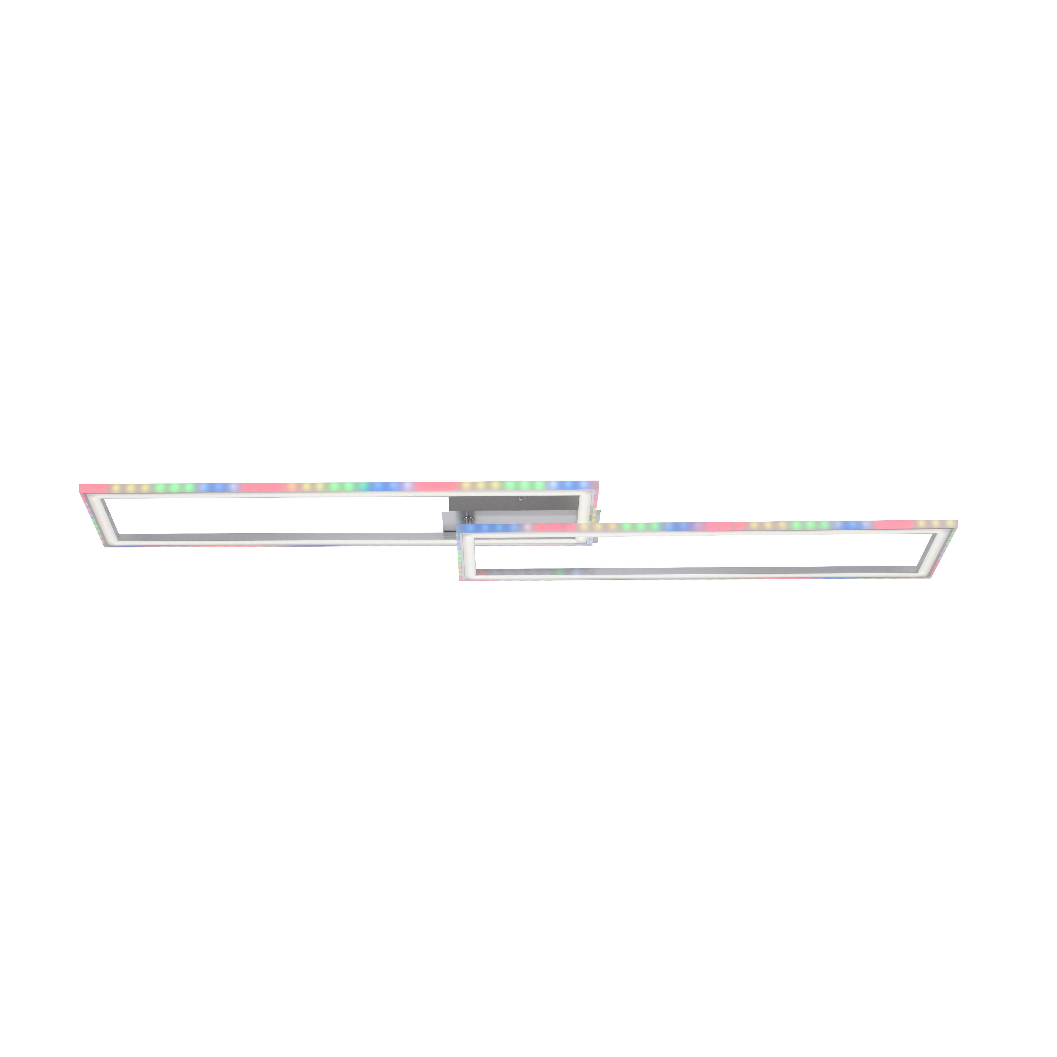 Just Light LED-Deckenleuchte FELIX60 14635-55 stahlfarbig weiß Kunststoff Stahl B/H/T: ca. 121x6,4x72 cm 2 Brennstellen FELIX60 - weiß/stahlfarbig (121,00/6,40/72,00cm) - Just Light