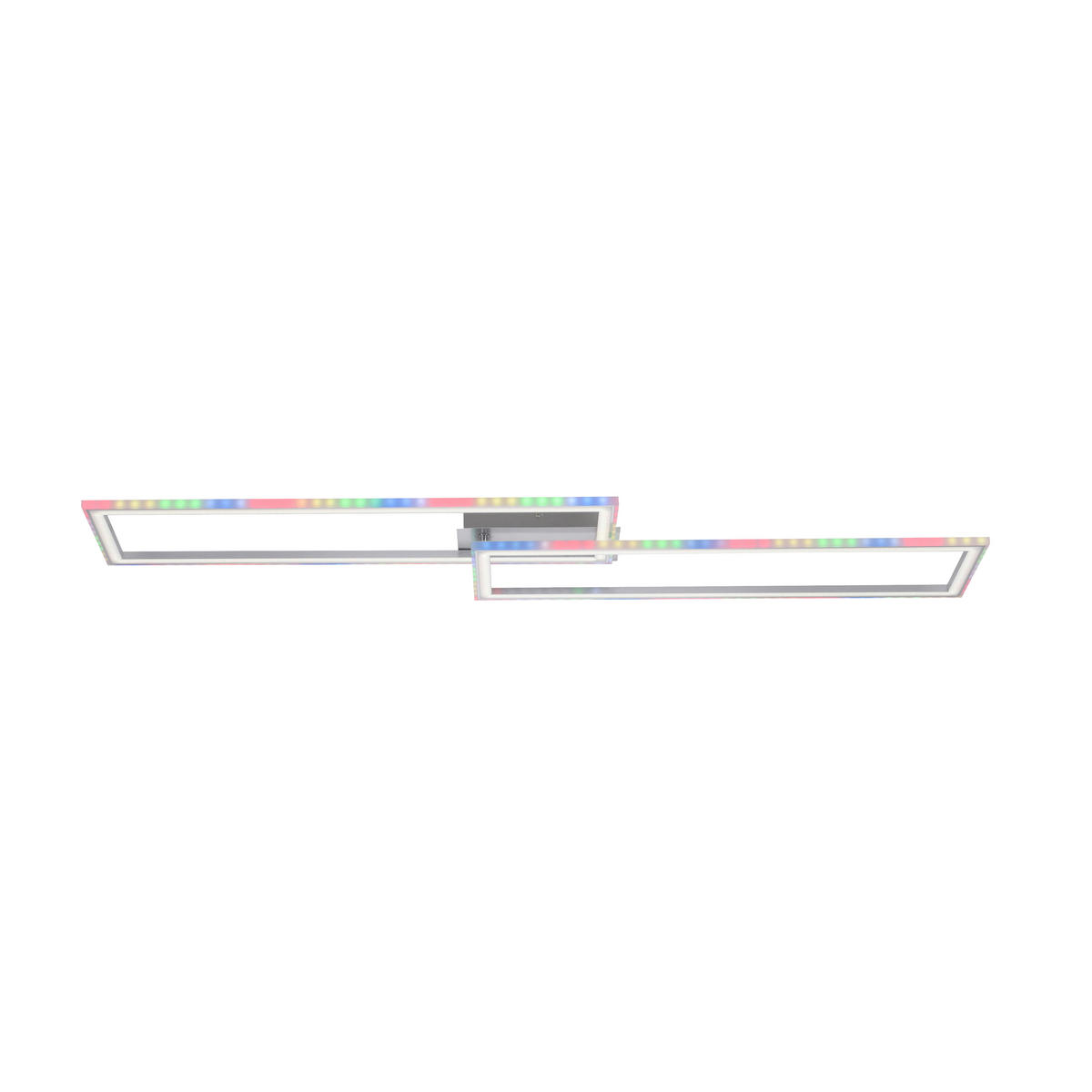 Just Light LED-Deckenleuchte FELIX60 14635-55 stahlfarbig weiß Kunststoff Stahl B/H/T: ca. 121x6,4x72 cm 2 Brennstellen FELIX60 - weiß/stahlfarbig (121,00/6,40/72,00cm) - Just Light