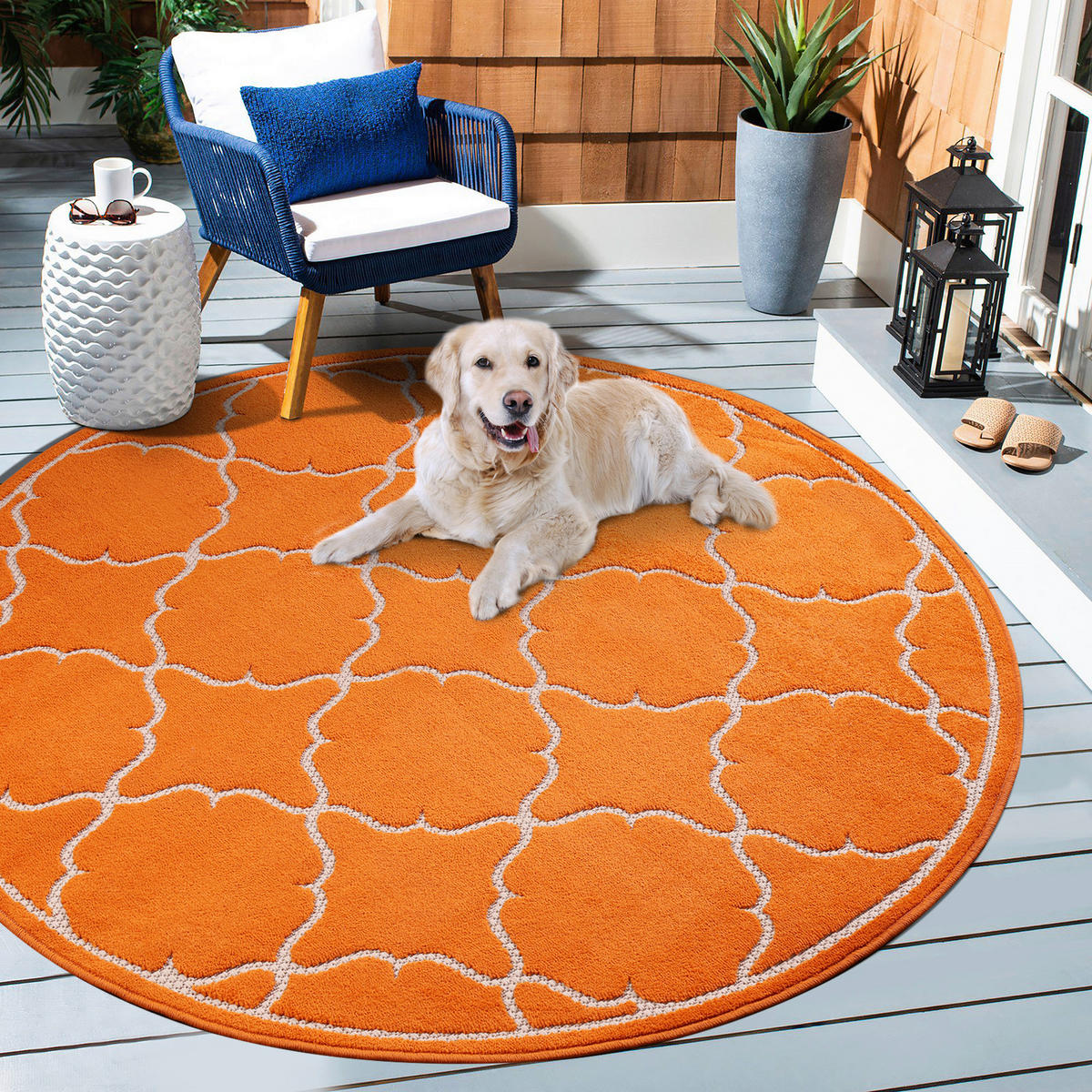 Sanat Outdoorteppich BERLIN orange B/L: ca. 150x150 cm BERLIN - orange (150,00/150,00cm) - Sanat