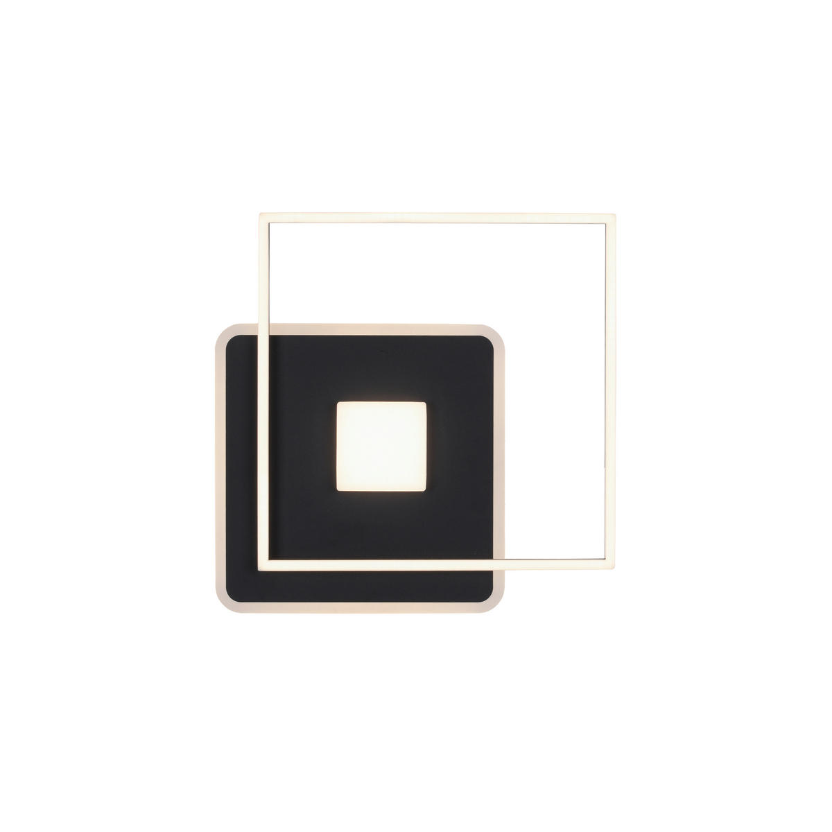 Just Light LED-Deckenleuchte DOMINO 15045-18 weiß schwarz Metall Kunststoff B/H/T: ca. 45x6,5x45 cm 1 Brennstellen DOMINO - weiß/schwarz (45,00/6,50/45,00cm) - Just Light