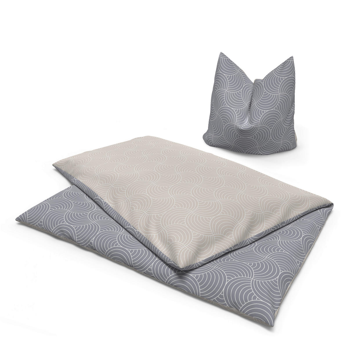 Baumwoll Bettwäsche Renforce Wendebettwäsche_Renforce_Bogen - beige/grau (135,00/200,00cm)