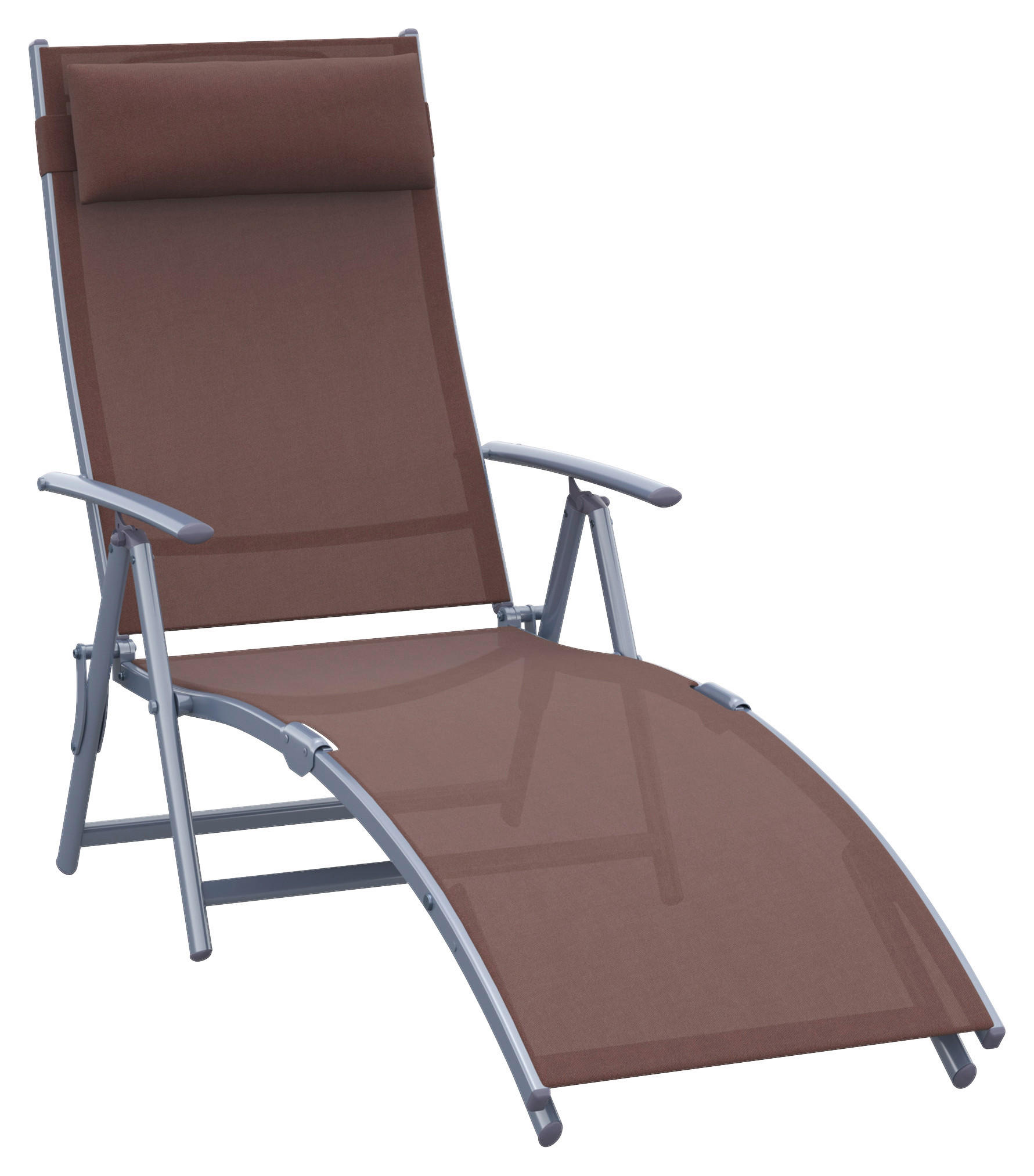 Outsunny Gartenliege braun Stoff B/H/L: ca. 635x100,5x137 cm Gartenliege - braun (137,00/635,00/100,50cm) - Outsunny