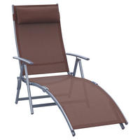 Outsunny Gartenliege braun Stoff B/H/L: ca. 635x100,5x137 cm Gartenliege - braun (137,00/635,00/100,50cm) - Outsunny