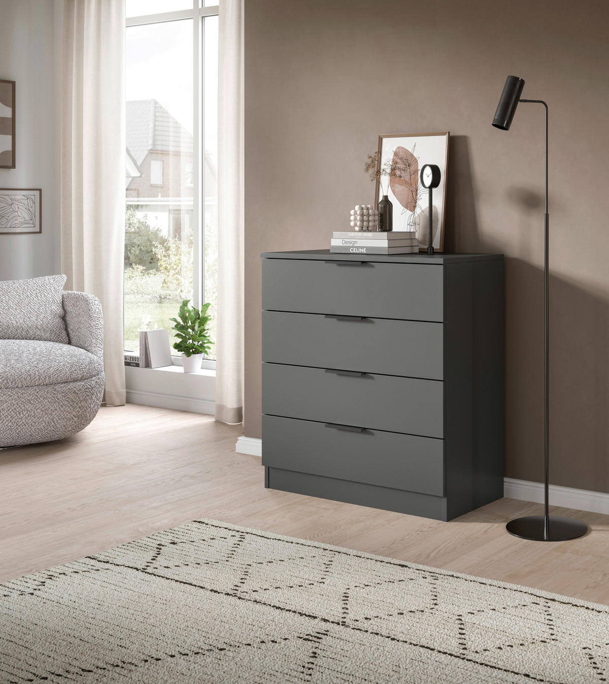 Kommode KOPENHAGEN anthrazit B/H/T: ca. 74x79x35 cm KOPENHAGEN - anthrazit (74,00/79,00/35,00cm) - xonox.home