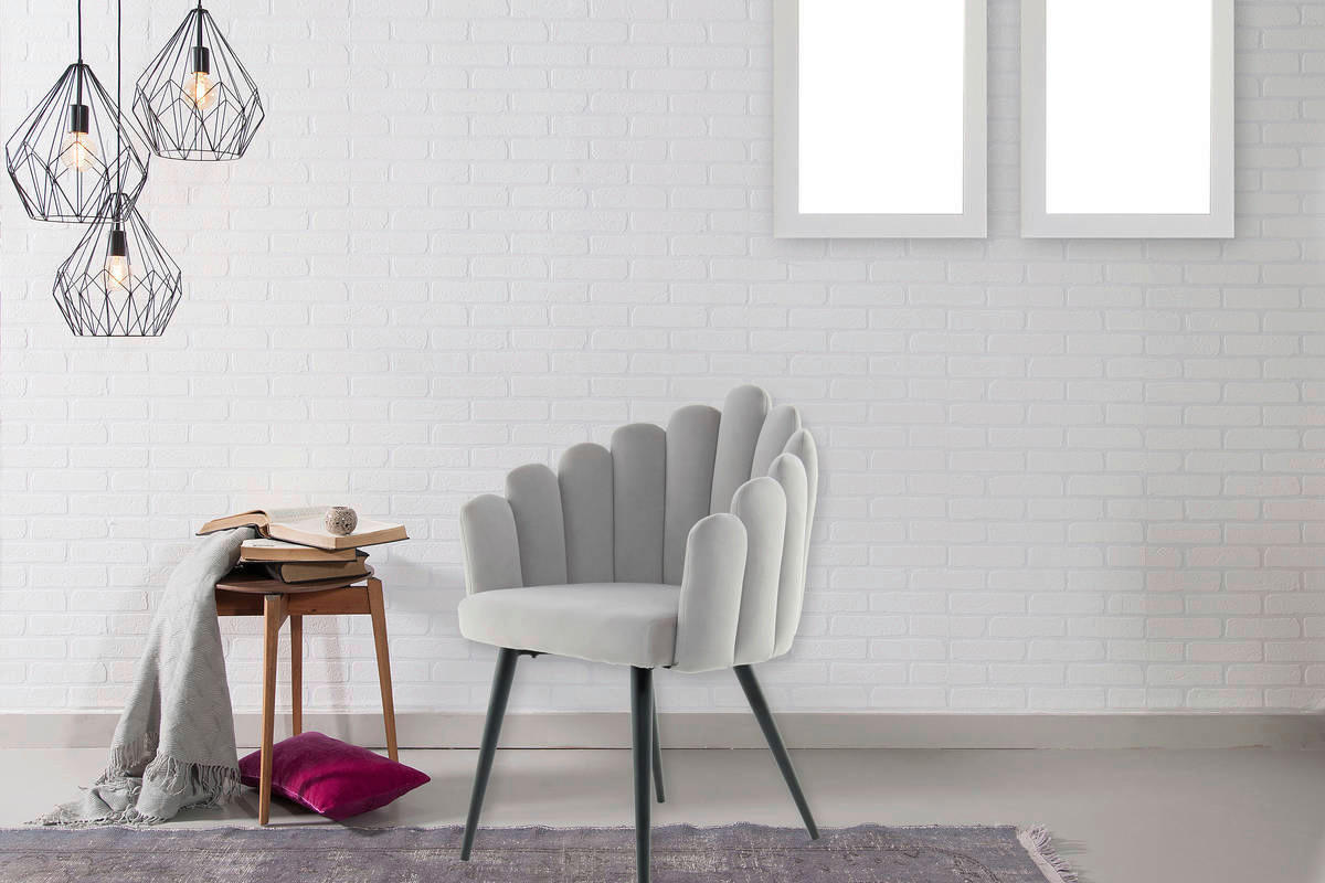 Stuhl Jeane 600 grau Microfaser B/H/T: ca. 61x85x58 cm Jeane 600 - schwarz/grau (61,00/85,00/58,00cm) - 360 Living