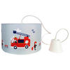 POCOline Pendelleuchte grau weiß Stoff Kunststoff H/D: ca. 120x30 cm E27 1 Brennstellen Pendelleuchte_Feuerwehr - weiß/grau (30,00/120,00cm) - POCOline
