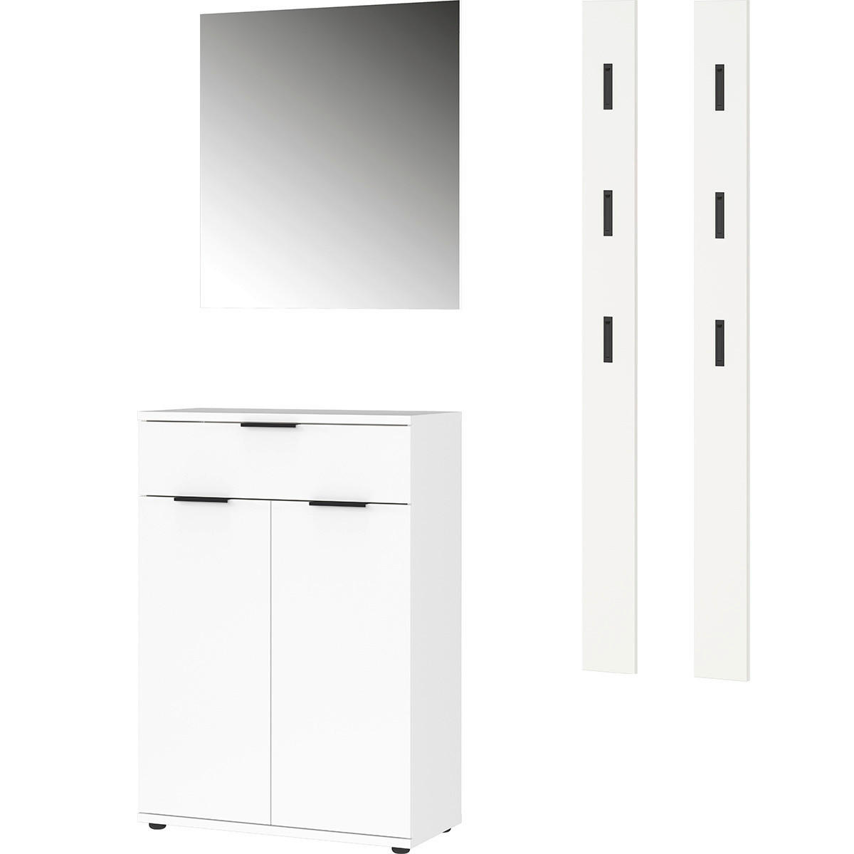 Garderobe 7877-84 weiß B/H/T: ca. 135x200x37 cm 7877-84 - weiß (135,00/200,00/37,00cm) - Germania