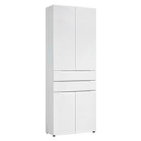 Mehrzweckschrank Mailand 63 weiß weiß Hochglanz B/H/T: ca. 80x218x35 cm Mailand 63 - weiß (80,00/218,00/35,00cm)